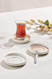 Geometrik Porselen Çay Tabağı Silver