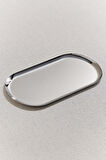 Metal Oval Tepsi 24 cm Silver