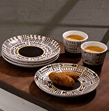 Tribe 3 Seramik Tabak Siyah Beyaz