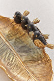 Birdy Leaf Dekoratif Tabak Gold