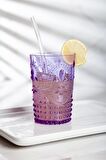 Akrilik Mor 6'lı Kısa Bardak & Su Meşrubat Kahve Yanı Bardağı 400 ml ( Cam Değildir )