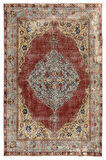 186x275 cm Madalyon Tasarımlı Eski El Düğümlü Uşak Halısı