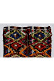 94x105 cm Çok Renkli El Dokuması Eski Kilim, Geleneksel Duvar Askısı