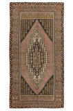 127x245 cm Madalyon Desenli Eski El Yapımı Halı, %100 Yün