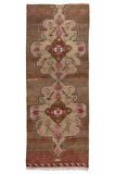 130x320 cm Benzersiz El Yapımı Eski Köy Yolluk Halı, Antre Hol Halı