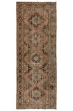 145x390 cm Türkiye'den Kabile Stili Koridor Halısı, 1960'lar El Yapımı Koridor Halısı