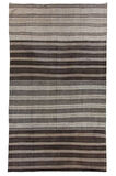 280x460 cm Büyük Ölçü El Dokuması Eski Çizgili Kilim, Düz Dokuma Kilim