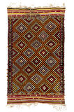 204x337 cm Geleneksel Eski El Dokuması Cicim Kilim. %100 Yün