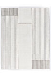 255x313 cm Beyaz Çizgili Gri Eski El Dokuma Türk Keçi Kılı ve Pamuklu Kilim Halı