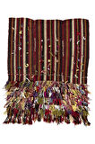 122x140 cm Çok Renkli El Dokuması Eski Kilim. Düz Dokuma Halı veya Duvar Askısı