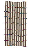 167x327 cm Çok Renkli Ponponlu Doğal Yünden Yapılmış Eski El Dokuması Kilim