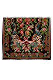233x382 cm Çiçek Desenli Duvar Askısı. El Dokuma Kilim, %100 Yün ve Doğal Boyalardan Yapıldı