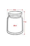 12'Li Bambu Kapaklı Cam Kavanoz & Baharat Takımı & Baharatlık Seti 500 ML ( Vakum Kapak )