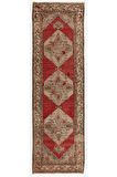 100x310 cm Antika El Yapımı Türk Oushak Runner.   Türünün tek örneği Yün Halı.