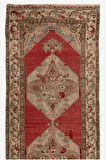 100x310 cm Antika El Yapımı Türk Oushak Runner.   Türünün tek örneği Yün Halı.