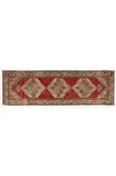 100x310 cm Antika El Yapımı Türk Oushak Runner.   Türünün tek örneği Yün Halı.