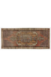 102x255 cm Türünün tek örneği, el yapımı, eski Anadolu kabile halısı, 1950 civarı