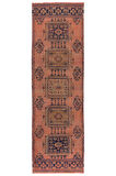 100x320 cm Koridor için bir çift el yapımı Anadolu yolluk halısı. Eski Koridor Halısı, %100 Yün