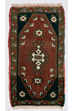 43x78 cm Eski El Yapımı Halı, Dekoratif Paspas Halı, Minder Örtüsü