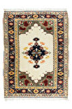 196x254 cm Geometrik Madalyon Desenli El Yapımı Anadolu Halısı, %100 Yün, Modern Halı