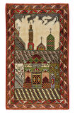 105x172 cm Benzersiz Eski El Yapımı Seccade, Cami Desenli Halı