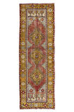 89x263 cm Türkiye'den Eski Köy Yolluk Halı, El Düğümlü Koridor Halısı, Antre Hol Halı