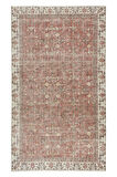 180x305 cm Çiçek Desenli El Düğümlü Halı, Eski El Yapımı Yünlü Alan Halısı