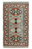 105x176 cm El Yapımı Geometrik Desenli Halı, %100 Yün, Modern Ev Dekoru Halı