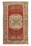 96x171 cm El Yapımı Halı, 1960 civarı, Eski Yün ve Pamuklu Halı