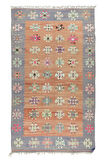 164x279 cm El Yapımı Eski Çok Renkli Kilim, Düz Dokuma Yün Zemin Kaplaması