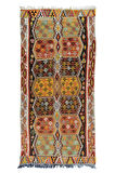 181x353 cm Eski El Yapımı Kilim Yolluk, Düz Dokuma %100 Yün Koridor Kilimi. Antre Hol Kilim