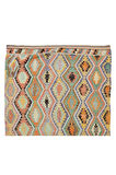 158x276 cm Geometrik Desenli Eski El Yapımı Yün Kilim, Düz Dokuma Kilim