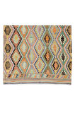 158x276 cm Geometrik Desenli Eski El Yapımı Yün Kilim, Düz Dokuma Kilim