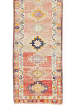 86x374 cm Geleneksel El Düğümlü Koridor Halısı, Yüzyıl Ortasından Geometrik Desenli Koridor Halısı
