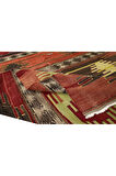 194x426 cm Eski El Dokuma Ethnik Yolluk Kilim. Rustik Düz Dokuma Koridor Kilimi. %100 Yün