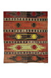 194x426 cm Eski El Dokuma Ethnik Yolluk Kilim. Rustik Düz Dokuma Koridor Kilimi. %100 Yün