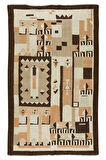 122x198 cm Eski El Dokuması Kilim, Türünün Tek Örneği Geometrik Desenli 1970'lerden Kilim