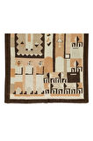 122x198 cm Eski El Dokuması Kilim, Türünün Tek Örneği Geometrik Desenli 1970'lerden Kilim