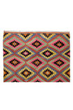 194x292 cm Canlı Tonlarda El Yapımı Kilim, Eşsiz Düz Dokuma Halı. %100 Yün