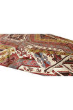 178x396 cm Geometrik Desenli El Yapımı Kilim Yolluk. Düz Dokuma Koridor Kilimi
