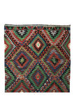 172x327 cm Çok Renkli El Yapımı Kilim, Eşsiz Düz Dokuma Halı, %100 Yün