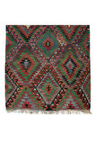 172x327 cm Çok Renkli El Yapımı Kilim, Eşsiz Düz Dokuma Halı, %100 Yün