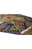 168x283 cm Çok Renkli El Yapımı Kilim, Eşsiz Düz Dokuma Halı, %100 Yün
