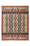 193x237 cm Eski Düz Dokuma Sanatı Kilim. Tamamen Yün. Benzersiz El Yapımı Halı