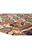 193x237 cm Eski Düz Dokuma Sanatı Kilim. Tamamen Yün. Benzersiz El Yapımı Halı