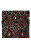 160x314 cm El Dokuması Yünden Yapılmış Dekoraif Kilim, Eski Geometrik Desenli Kilim
