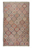 175x288 cm Türünün Tek Örneği Eski Dekoratif El Dokuması Cicim Kilim. %100 Yün