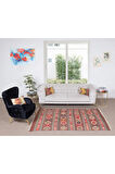 150x238 cm Çok Renkli El Dokuması Yün Kilim. 1970'lerden Düz Dokuma Kilim