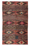190x310 cm Eski El Dokuması Göçebelerden Orta Anadolu Kilim. Düz Dokuma. %100 Yün