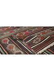 157x221 cm Çok Renkli El Dokuma Eski Yün Kilim, Düz Dokuma Halı